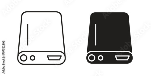 Hard drive icons, vector symbols. filled flat sign