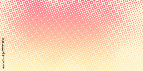 Halftone colored pink with yellow background in manga and comics style. Cute kawaii background for girls. Vector illustration.