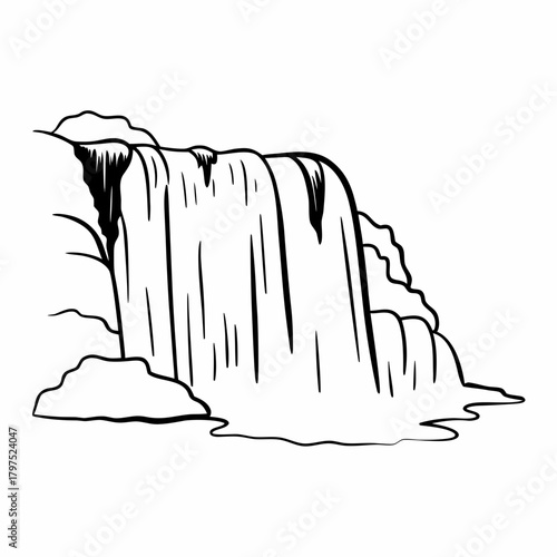 Majestic waterfall cascading down rocks