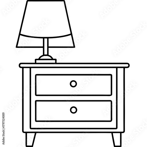 Nightstand with lamp for bedroom furniture