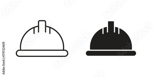 Helmet icons, vector symbols. filled flat sign