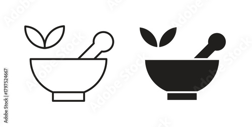 Herbal medicine icons, vector symbols. filled flat sign