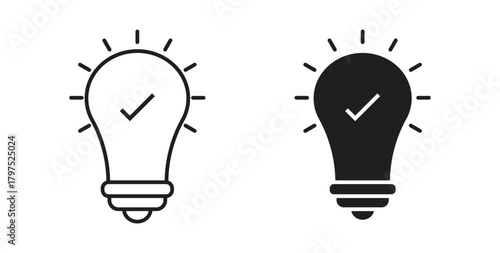 Idea icons, vector symbols. filled flat sign