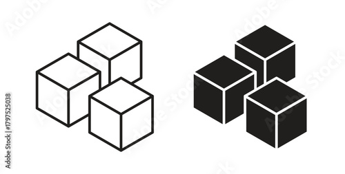 Ice icons, vector symbols. filled flat sign