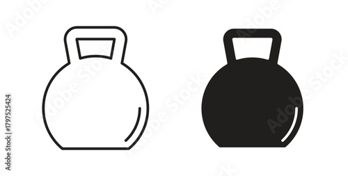 Kettlebell icons, vector symbols. filled flat sign