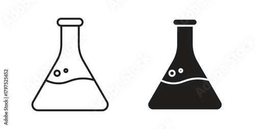 Lab flask icons, vector symbols. filled flat sign