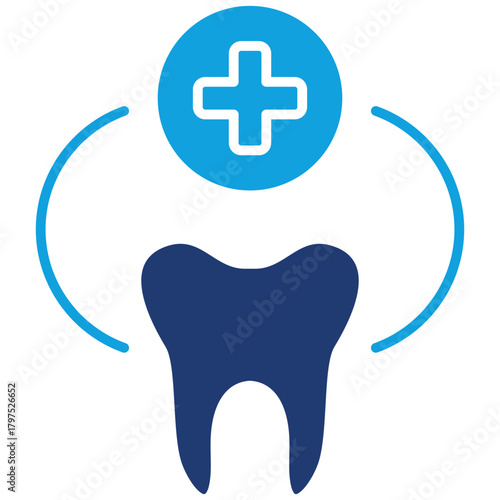 Dental Clinic Flat Blue Icon
