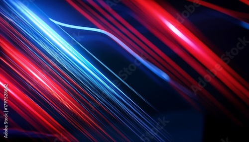 Abstract Dark Background With Red And Blue Glowing Lines Suitable For Tech Futuristic Or Gaming Designs
