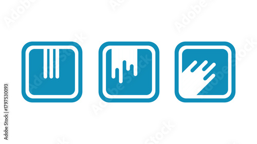 touch buttons, simple vector blue buttons and apps