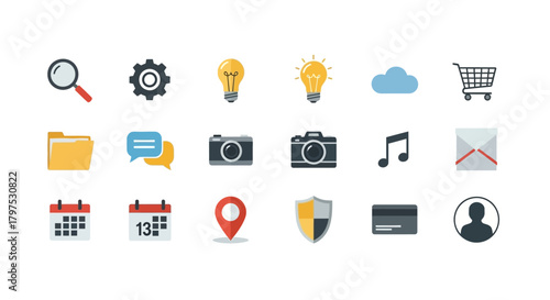 Modern Flat Design Icons Set for Web and Mobile Interface Design