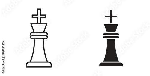 Chess king icon for mobile app, editable designs