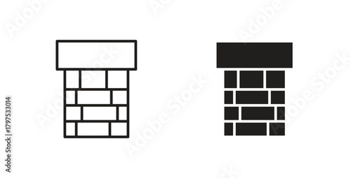 Chimney icon for mobile app, editable designs