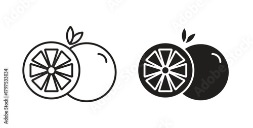 Citrus icon for mobile app, editable designs