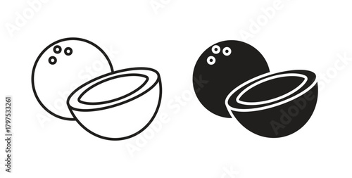 Coconut icon for mobile app, editable designs