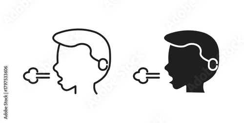 Cough icon for mobile app, editable designs