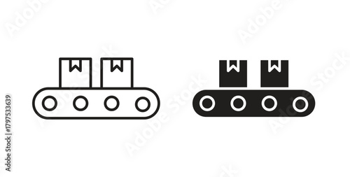 Conveyor belt icon for mobile app, editable designs