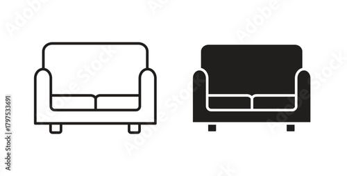 Couch icon for mobile app, editable designs