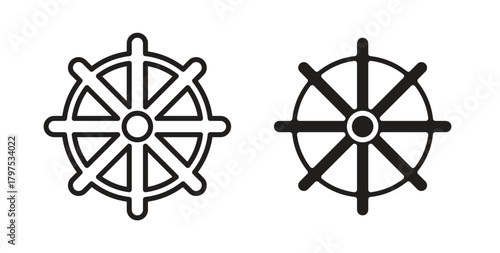 Dharmachakra icon for mobile app, editable designs