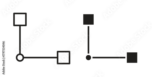 Diagram nested icon for mobile app, editable designs