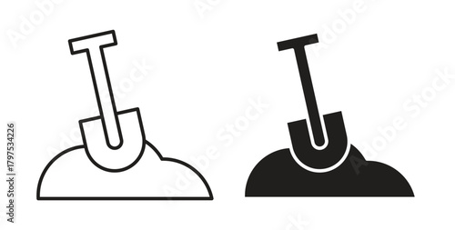 Digging icon for mobile app, editable designs