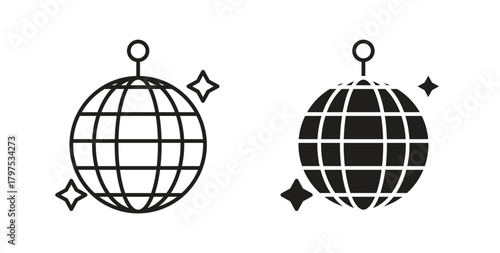 Disco ball icon for mobile app, editable designs