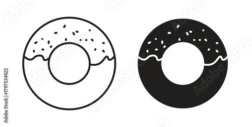 Donut icon for mobile app, editable designs