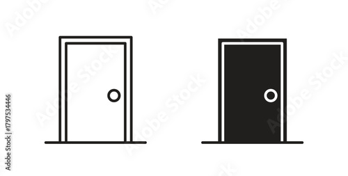 Door closed icon for mobile app, editable designs