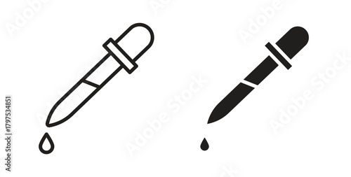 Eye dropper half icon for mobile app, editable designs