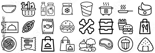 Collection of Food and Drink Icons From Groceries to Takeout