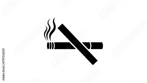 Vector illustration of no smoking sign on a transparent background