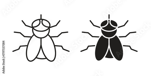 Fly insect icon for mobile app, editable designs