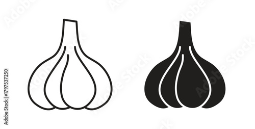Garlic icon for mobile app, editable designs