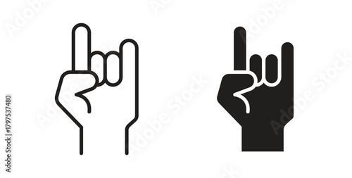 Hand Horns icon for mobile app, editable designs