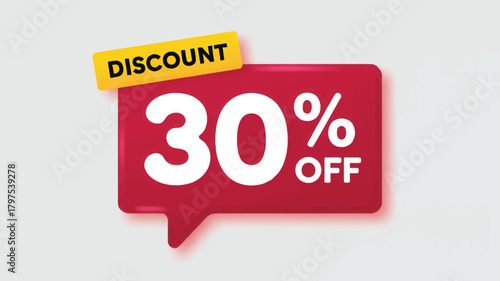 Discount offer 30 off sale promotion vector illustration for marketing campaign