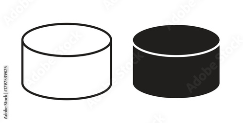 Hockey puck icon for mobile app, editable designs