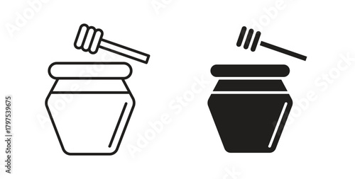 Honey pot icon for mobile app, editable designs