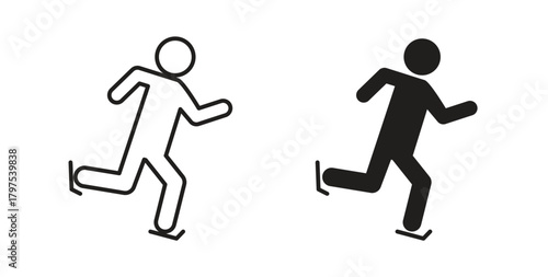 Ice skate icon for mobile app, editable designs