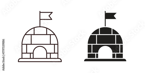 Igloo icon for mobile app, editable designs
