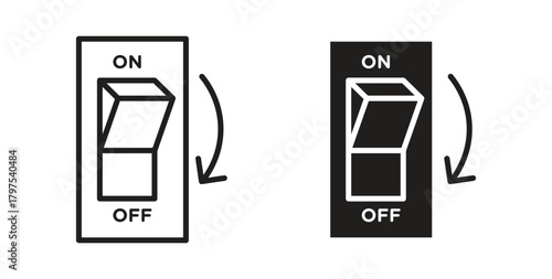Light switch off icon for mobile app, editable designs