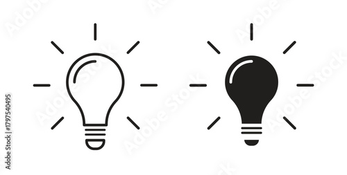 Lightbulb icon for mobile app, editable designs