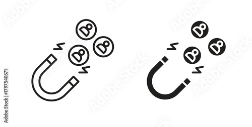 Magnet user icon for mobile app, editable designs