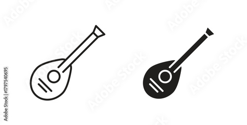 Mandolin icon for mobile app, editable designs