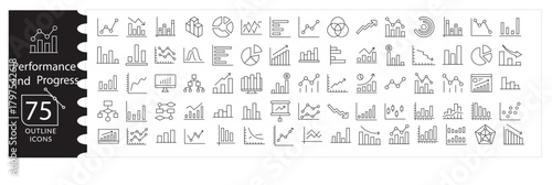 Business Performance, Growth Analytics Icon Set, Corporate Success, Progress, and KPI Vector Collection, Financial Growth,Strategy Illustration Pack, Performance Metrics, 