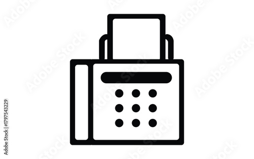 Fax machine illustration isolated on white background office communication symbol