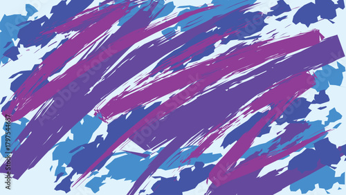 Abstract brushstroke background with bold purple and blue streaks. Dynamic, energetic, and grunge-style texture ideal for modern design, creative layouts, posters, and artistic visuals.