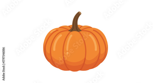Festive orange pumpkin illustration capturing the essence of autumn's bounty, a versatile symbol for Halloween, Thanksgiving, and healthy harvest celebrations