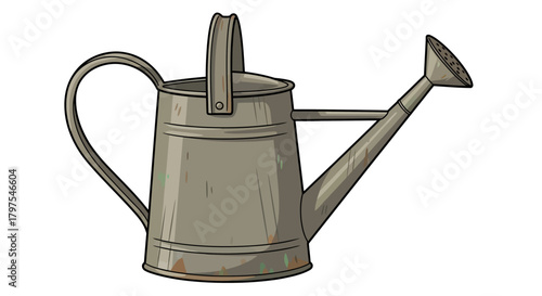Vintage Watering Can Illustration for Gardeners and Plant Lovers