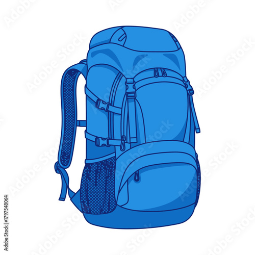Blue Hiking Backpack for Outdoor Adventures.