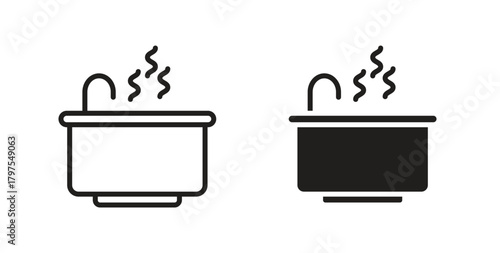 Jacuzzi icons with simple flat and thin stroke style