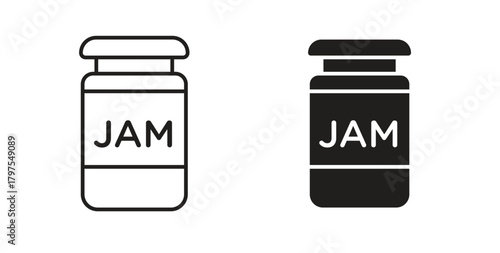 Jam icons with simple flat and thin stroke style